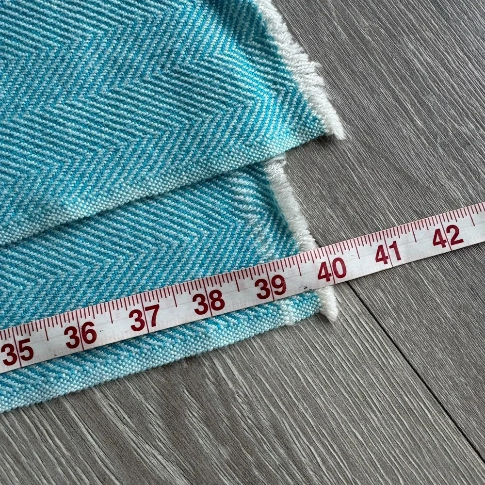 Nervana Unisex Blue Cashmere Herringbone Throw Blanket Shawl Scarf 28x80
